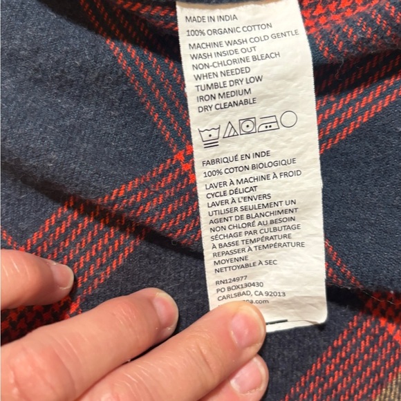 Prana Golden Canyon Flannel Plaid Button Up Top Size S Hiking Bonfire Grunge - Picture 8 of 9